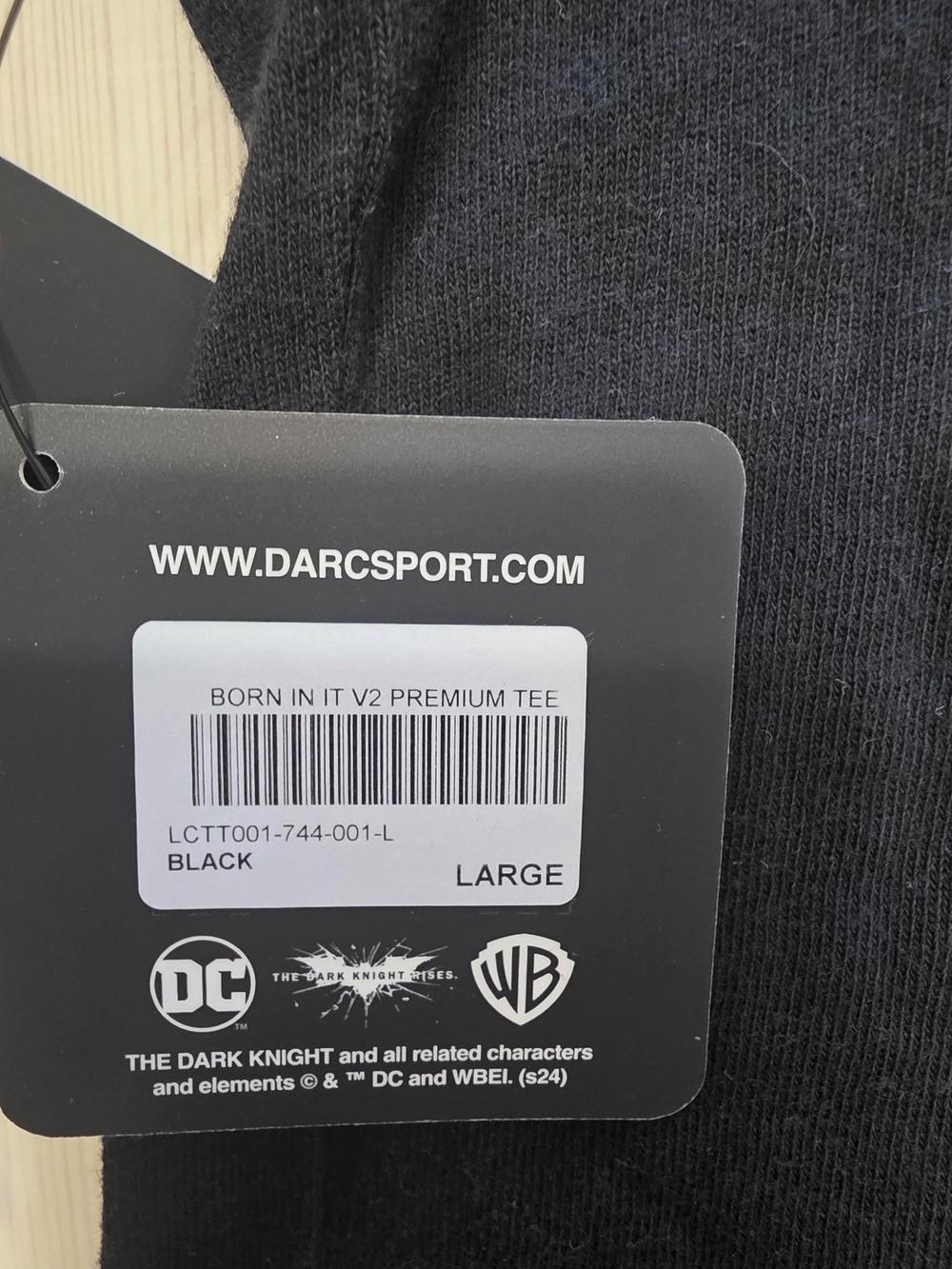 Darc Sport Dark Night Rises Born In It V2 Premium Tee Vintage Black LARGE NWT - Picture 4 of 4